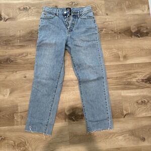 BDG Women's Blue Denim Jeans, Size 26, Slim Straight Urban Outfitters button fly